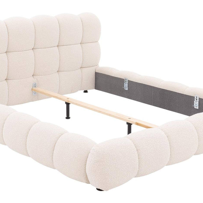 Goossens Gestoffeerd Bedframe Cloud - 160 x 200 - Ahenk 9851 beige -