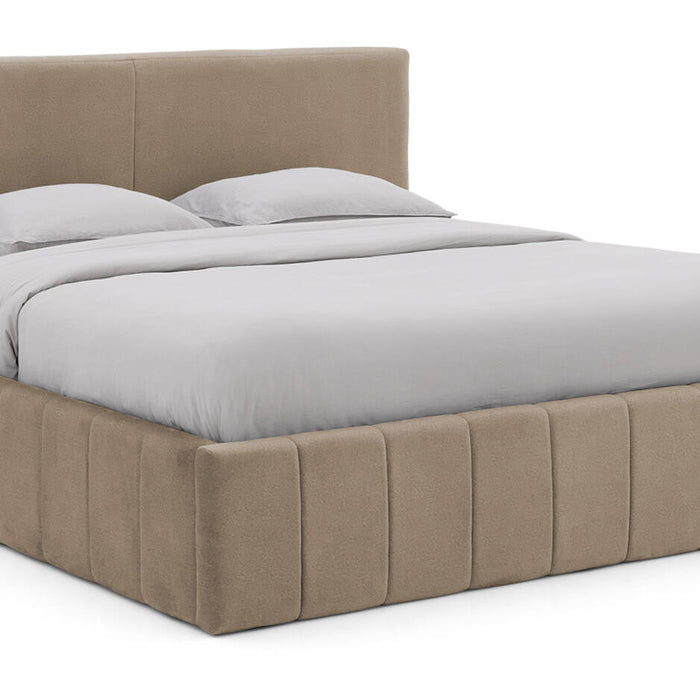 Goossens Bedframe Carte - 140 x 200 - Velours lichtbruin beige 6 -
