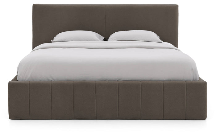 Goossens Bedframe Carte - 180 x 200 - Velours middenbruin 5 - Fluweel