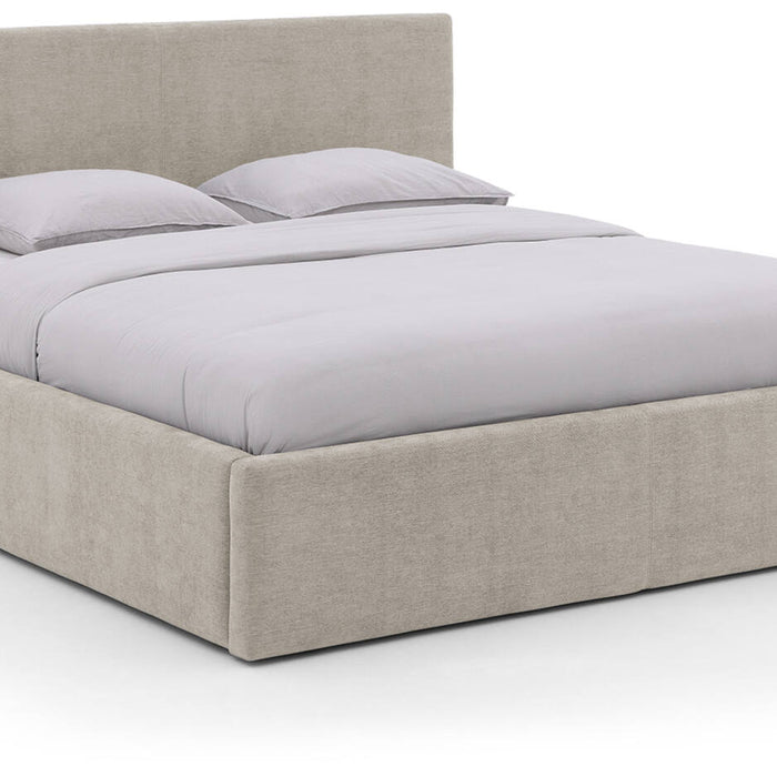 Goossens Bedframe Mysen Storage - 140 x 200 - Stof fijn geweven taupe
