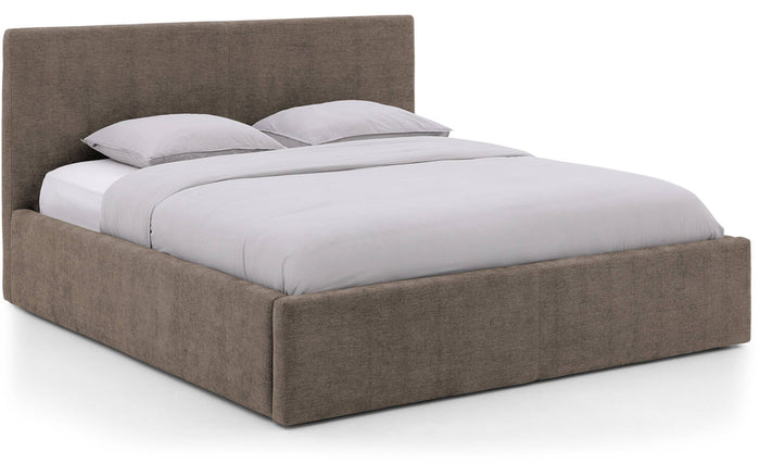 Goossens Bedframe Mysen Storage - 160 x 200 - Stof fijn geweven bruin