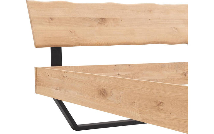 Goossens Bedframe Slade, Bedframe 140 x 210 cm hoofdbord organisch