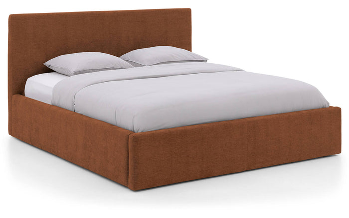 Goossens Bedframe Mysen Storage - 140 x 200 - Stof fijn geweven brique