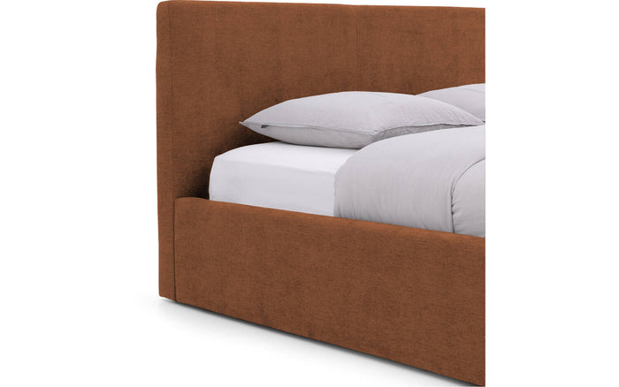Goossens Bedframe Mysen Storage - 140 x 200 - Stof fijn geweven brique