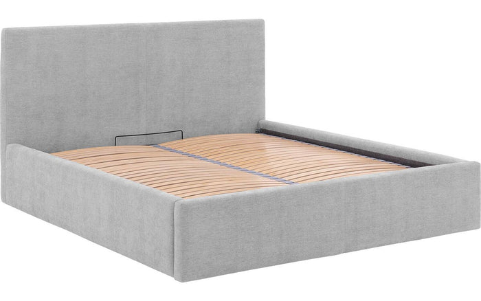 Goossens Bedframe Mysen Storage - 160 x 200 - Stof fijn geweven grijs