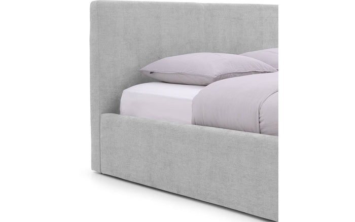 Goossens Bedframe Mysen Storage - 140 x 200 - Stof fijn geweven grijs