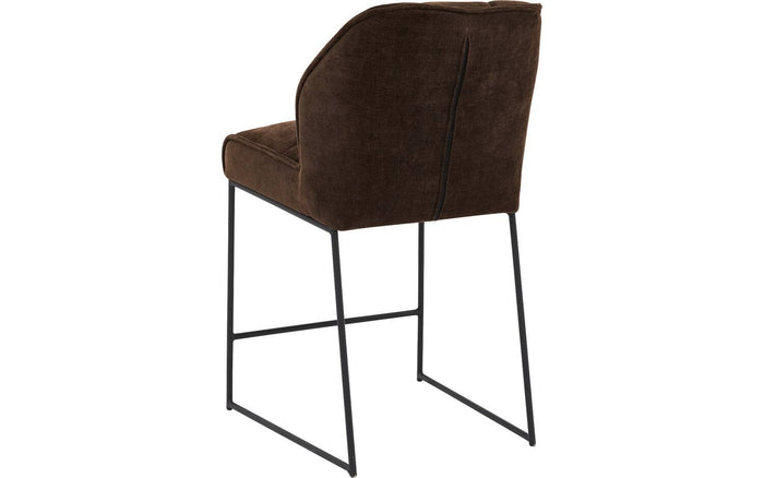 Goossens Barstoel Ronnie, Barstoel, zithoogte 72 cm - bruin Textiel