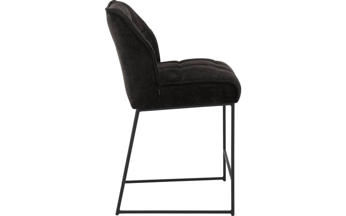 Goossens Barstoel Ronnie, Barstoel, zithoogte 72 cm - grijs Textiel