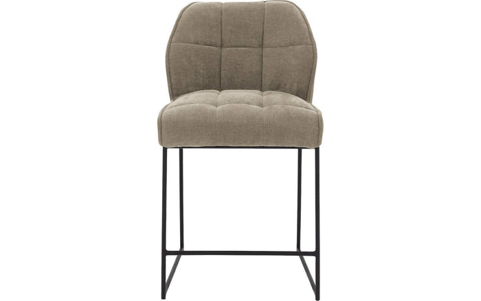 Goossens Barstoel Ronnie, Barstoel, zithoogte 72 cm - bruin Textiel