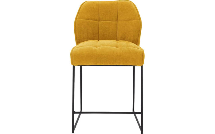 Goossens Barstoel Ronnie, Barstoel, zithoogte 72 cm - geel Textiel