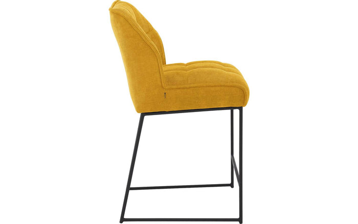 Goossens Barstoel Ronnie, Barstoel, zithoogte 72 cm - geel Textiel