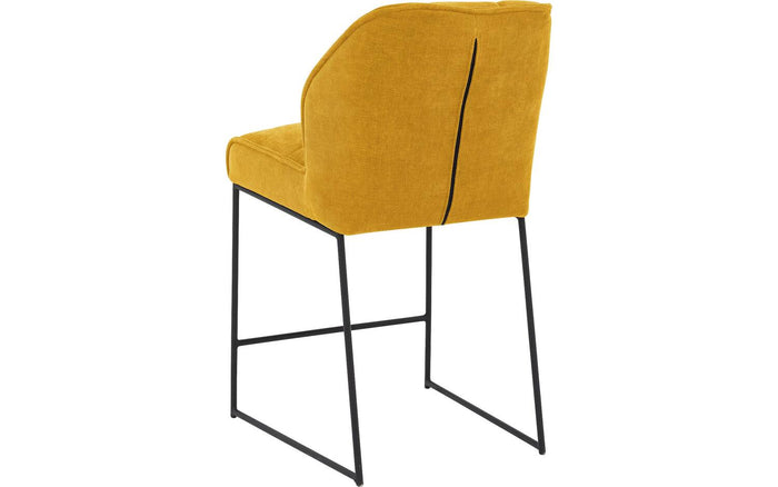 Goossens Barstoel Ronnie, Barstoel, zithoogte 72 cm - geel Textiel