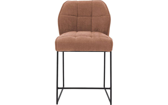 Goossens Barstoel Ronnie, Barstoel, zithoogte 72 cm - roze Textiel