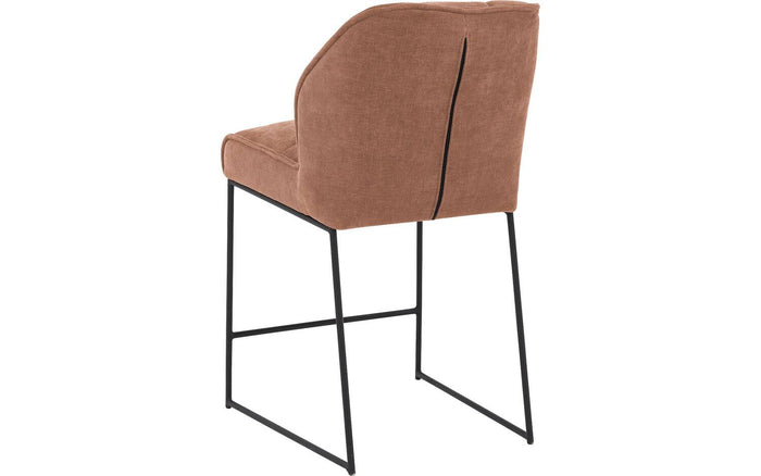 Goossens Barstoel Ronnie, Barstoel, zithoogte 72 cm - roze Textiel