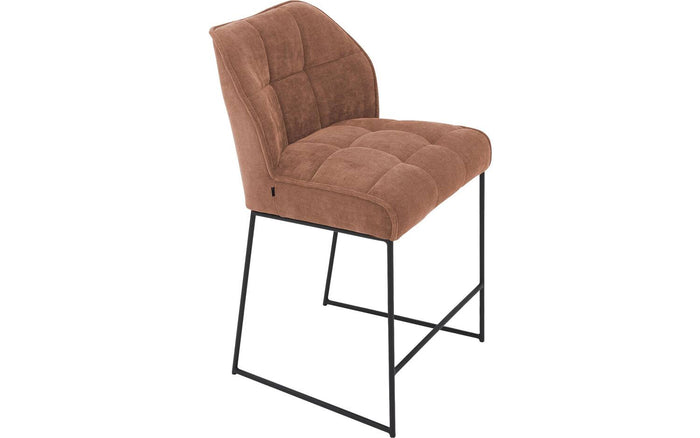 Goossens Barstoel Ronnie, Barstoel, zithoogte 72 cm - roze Textiel