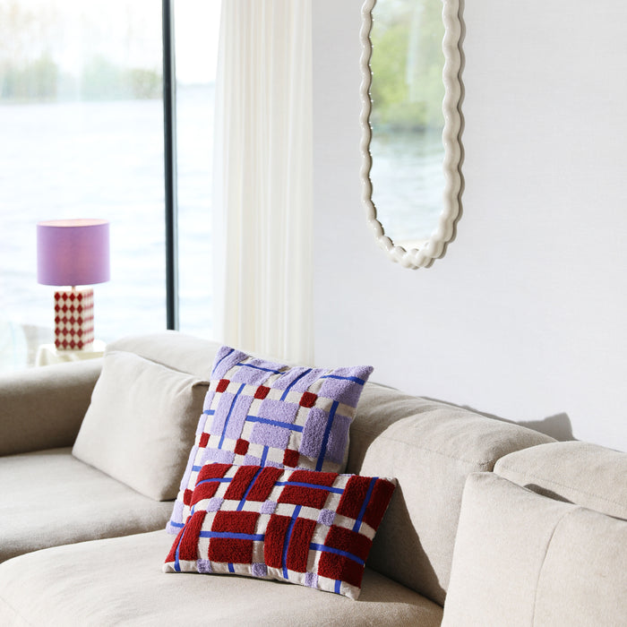 &k amsterdam Grid Tafellamp Ø 24 cm - Rood/Paars