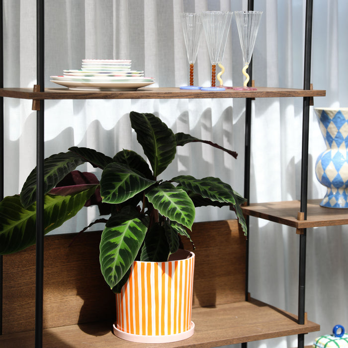 &k amsterdam Flute Perle Champagneglazen - Amber - Set van 2