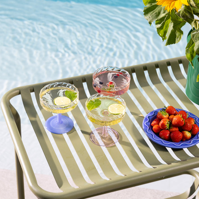 &k amsterdam Coupe Twirl Champagneglazen - Roze - Set van 2