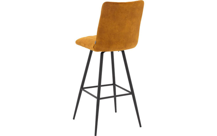 Goossens Barstoel Manta - goud Fluweel zonder armleuning