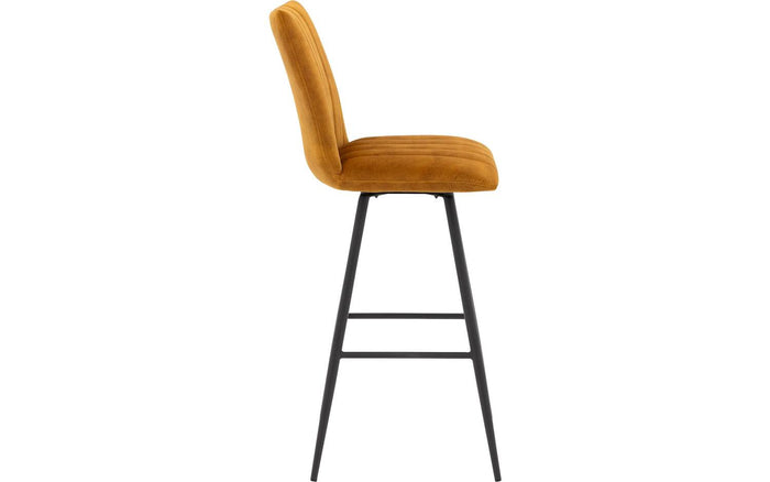 Goossens Barstoel Manta - goud Fluweel zonder armleuning