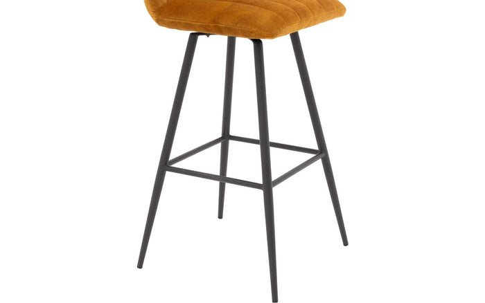 Goossens Barstoel Manta - goud Fluweel zonder armleuning