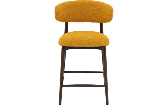 Goossens Counterstoel Diede, Counterstoel - geel Bouclé zonder