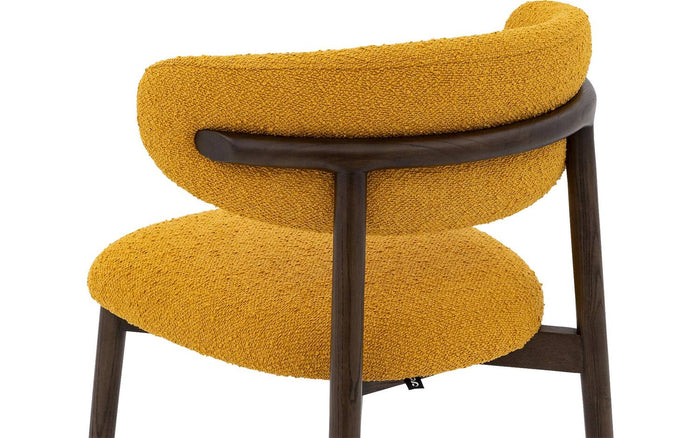 Goossens Counterstoel Diede, Counterstoel - geel Bouclé zonder