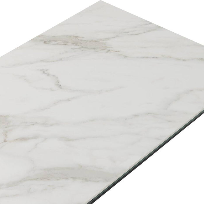 Goossens salontafel Dexter in Keramiek wit geaderd