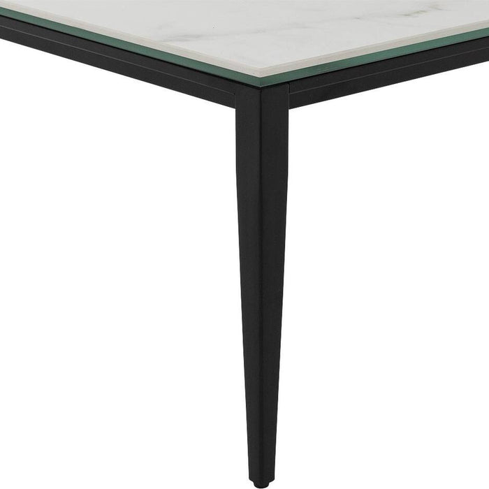 Goossens salontafel Dexter in Keramiek wit geaderd