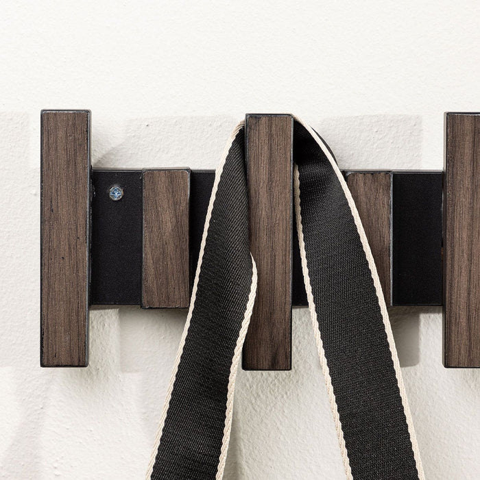 Nest living Karsten Houten Wandkapstok met 8 Haken - Donkerbruin