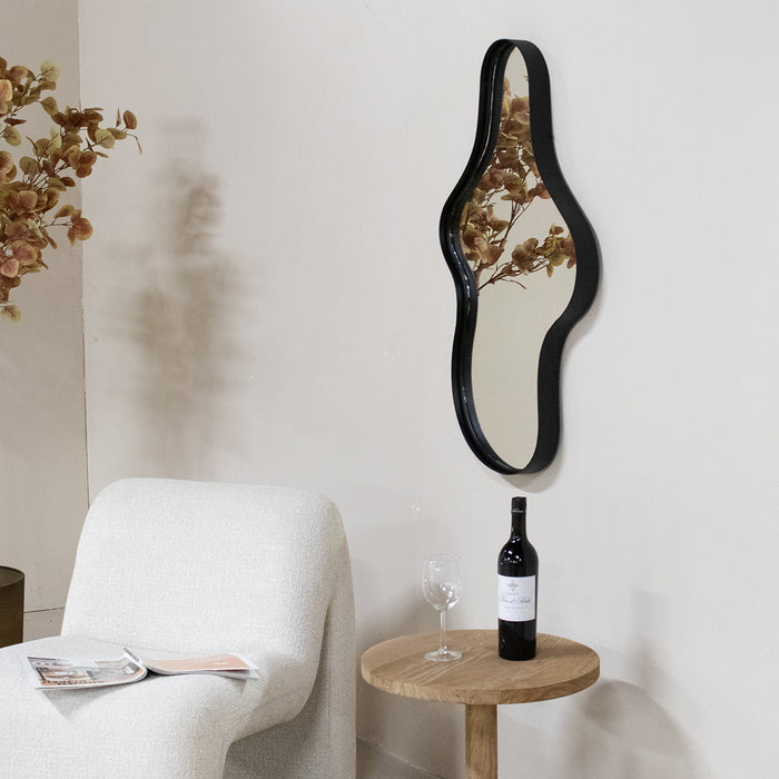 Giga Meubel - Spiegel Organisch - Zwart Metaal - 54x5x90cm - Dory