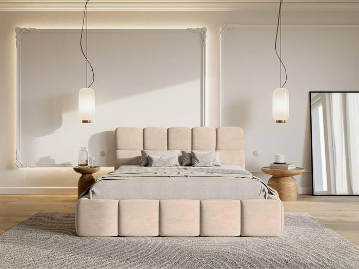 NADUVI Collection Bedframe Chloe velvet 180 x 200 met opbergruimte