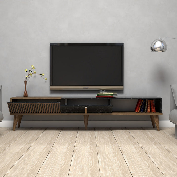Giga Meubel - Tv-meubel Walnoot|Zwart Hout - 180x35x40cm - Milan