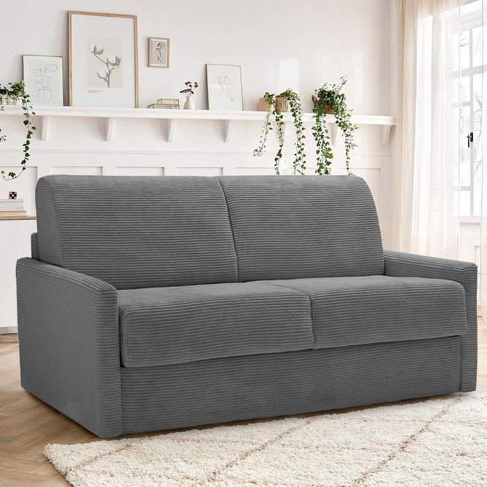 Calicosy - Slaapbank 3-zits in geribbeld fluweel Cosenza - Antraciet