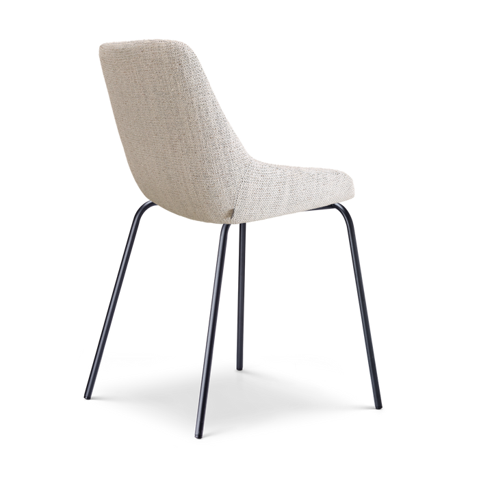 Nolon Nora-Isa Eetkamerstoel Beige Gemêleerd - Stof - Zwart Onderstel