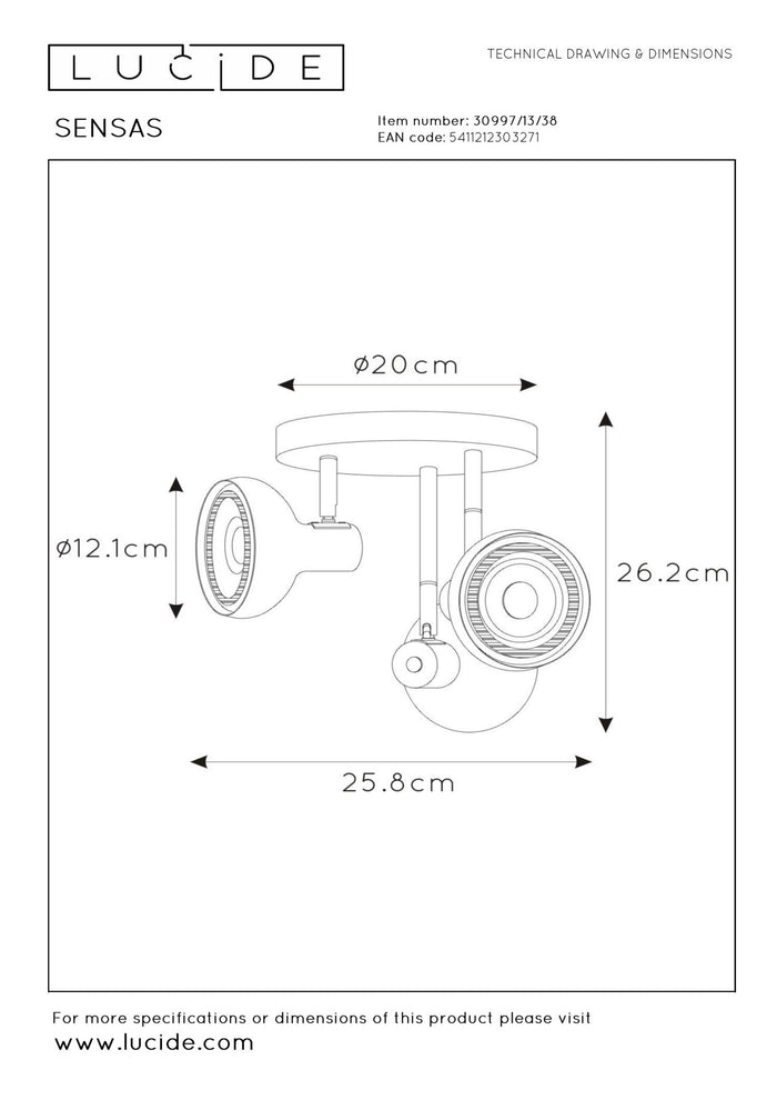 Lucide SENSAS Plafondspot - Beige