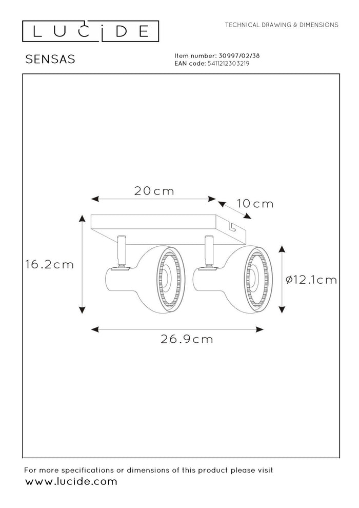 Lucide SENSAS Plafondspot - Beige