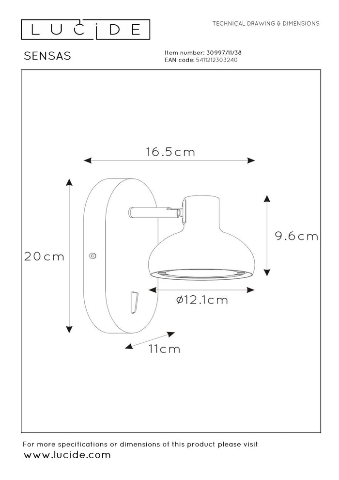 Lucide SENSAS Bedlamp - Beige