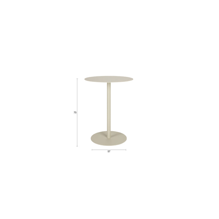 Zuiver Snow Bistrotafel Rond 57 cm Metaal Beige