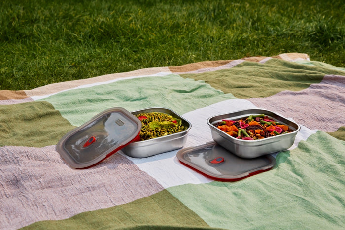 Black+Blum RVS Lunchbox - Geschikt voor Magnetron - Vierkant - 1.1 Ltr