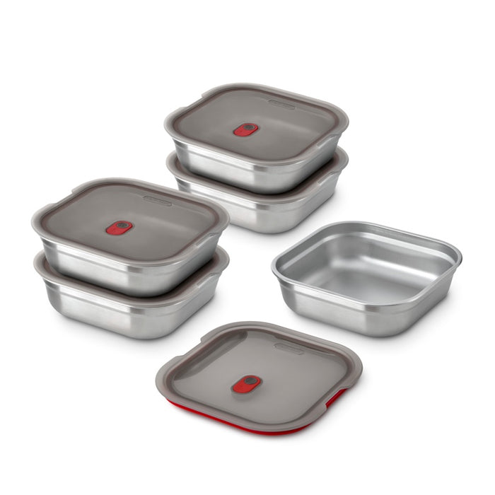 Black+Blum RVS Lunchbox - Geschikt voor Magnetron - Vierkant - 1.1 Ltr