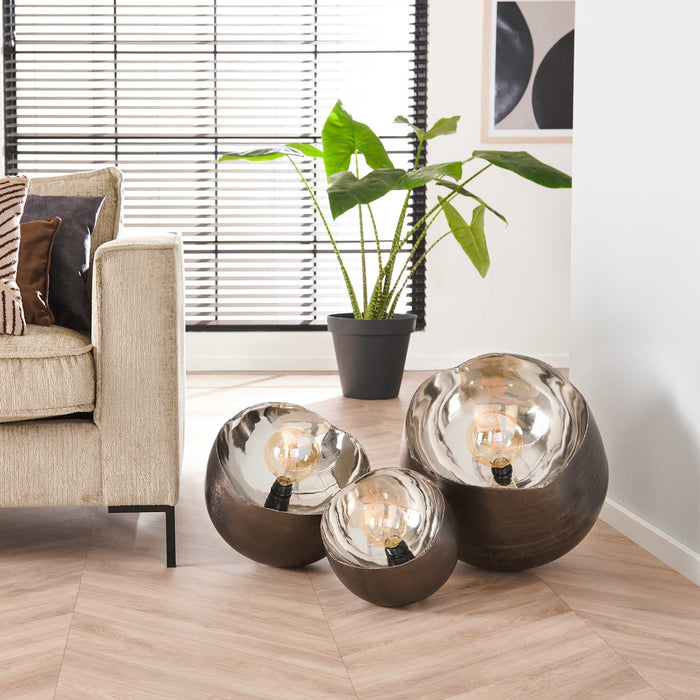 Giga Meubel - Tafellamp Mirror Ø28cm Zwart Nikkel