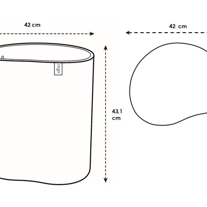 Elho Eden Aquacare Medium 40 - Zacht taupe - L 42 x B x H 42 cm - Binnen en Buiten - 100% gerecycled