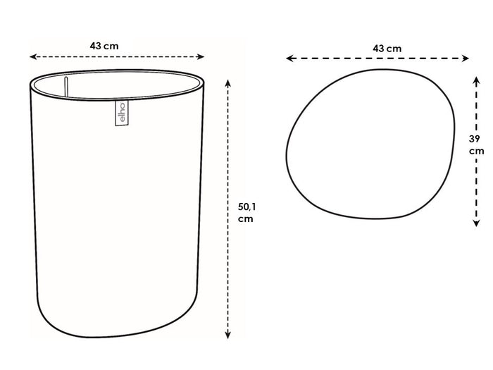 Elho Eden Aquacare High 40 - Linnen wit - L 43 x B x H 50 cm - Binnen en Buiten - 100% gerecycled