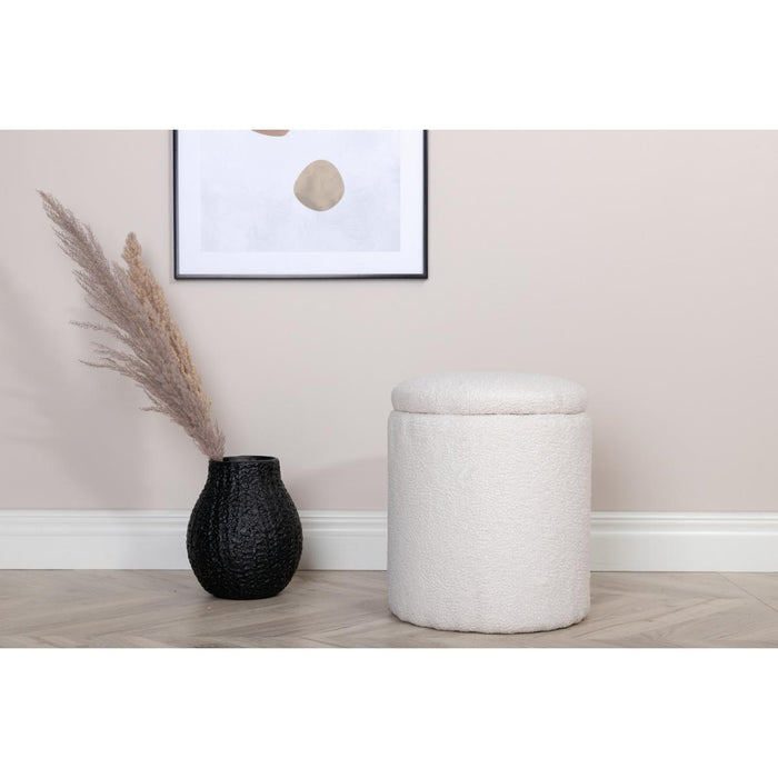 Svea - Zara poef - teddy - wit