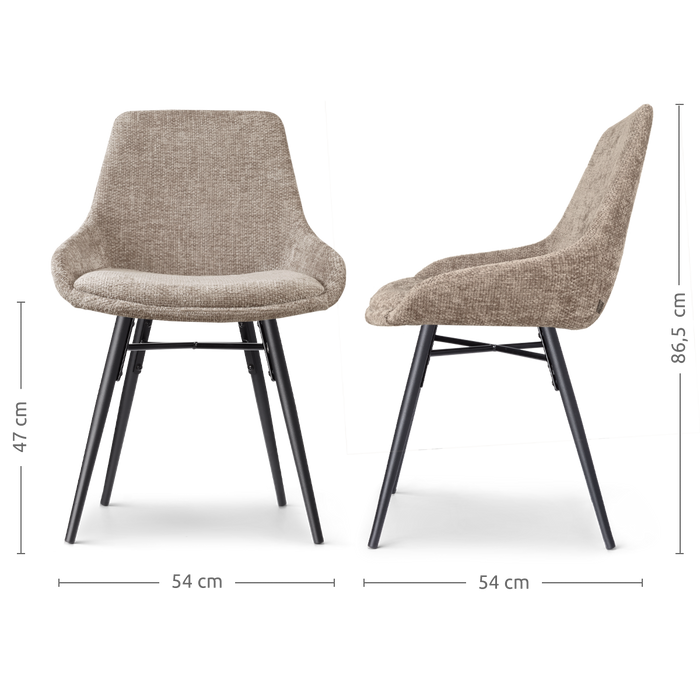 Nolon Nena-Isa Eetkamerstoel Bruin - Zwarte Houten Poten