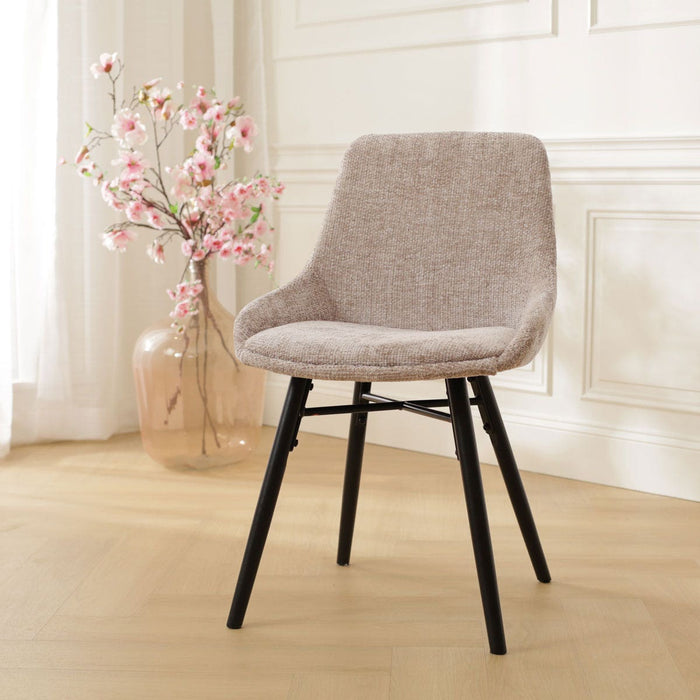 Nolon Nena-Isa Eetkamerstoel Bruin - Zwarte Houten Poten