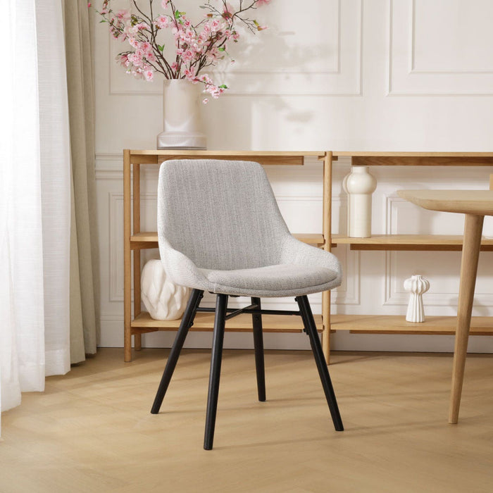 Nolon Nena-Isa Eetkamerstoel Beige Gemêleerd - Zwarte Houten Poten