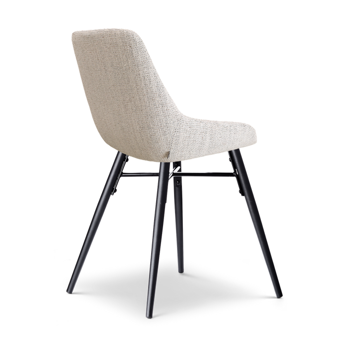 Nolon Nena-Isa Eetkamerstoel Beige Gemêleerd - Zwarte Houten Poten