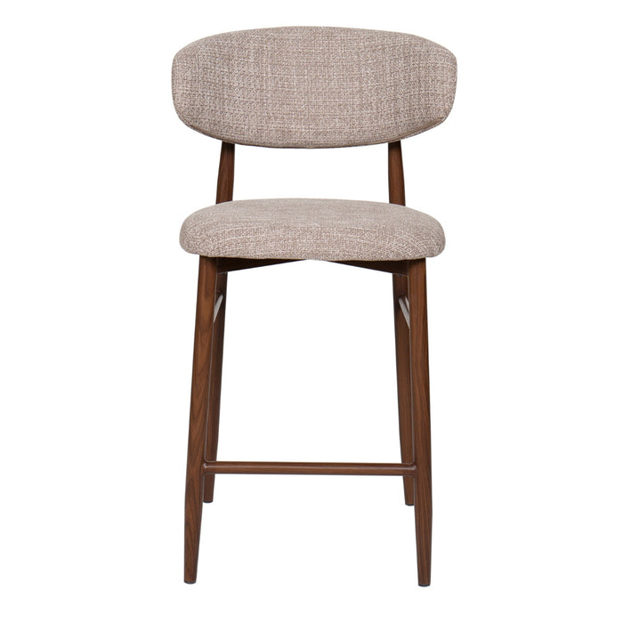 Giga Meubel - Barkruk Taupe - Stof|Metaal - Alexia